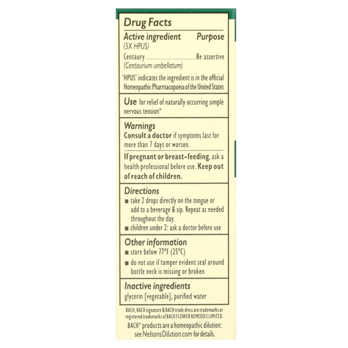 Bach, Original Flower Remedies, васильковый, 10 мл (0,35 жидк. унции)