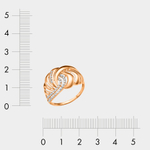 Кольцо для женщин из розового золота 585 пробы с фианитом (арт. 70116900)