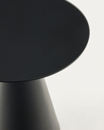 Приставной столик Wilshire из закаленного стекла и металла с матовой черной отделкой, Ø 50 см