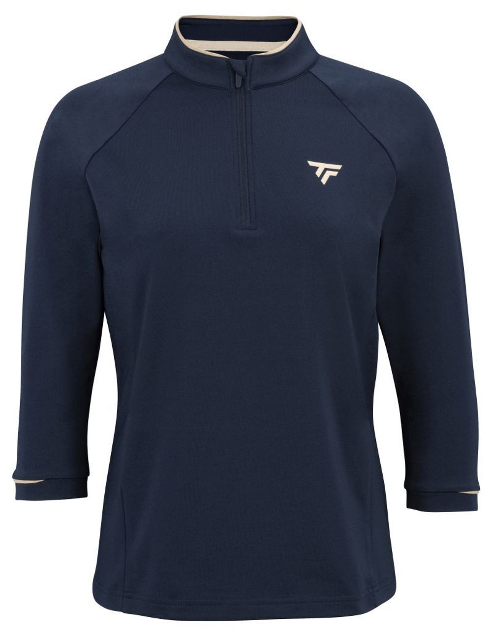 Женская теннисная футболка   Tecnifibre Thermo Zipper 3/4 Sleeves - marine