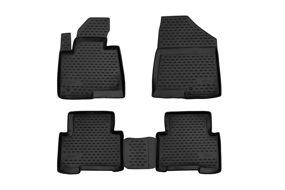 Коврики в салон HYUNDAI Santa Fe, 2012-&gt; 4 шт. (ПУ, повышенная износостойкость)