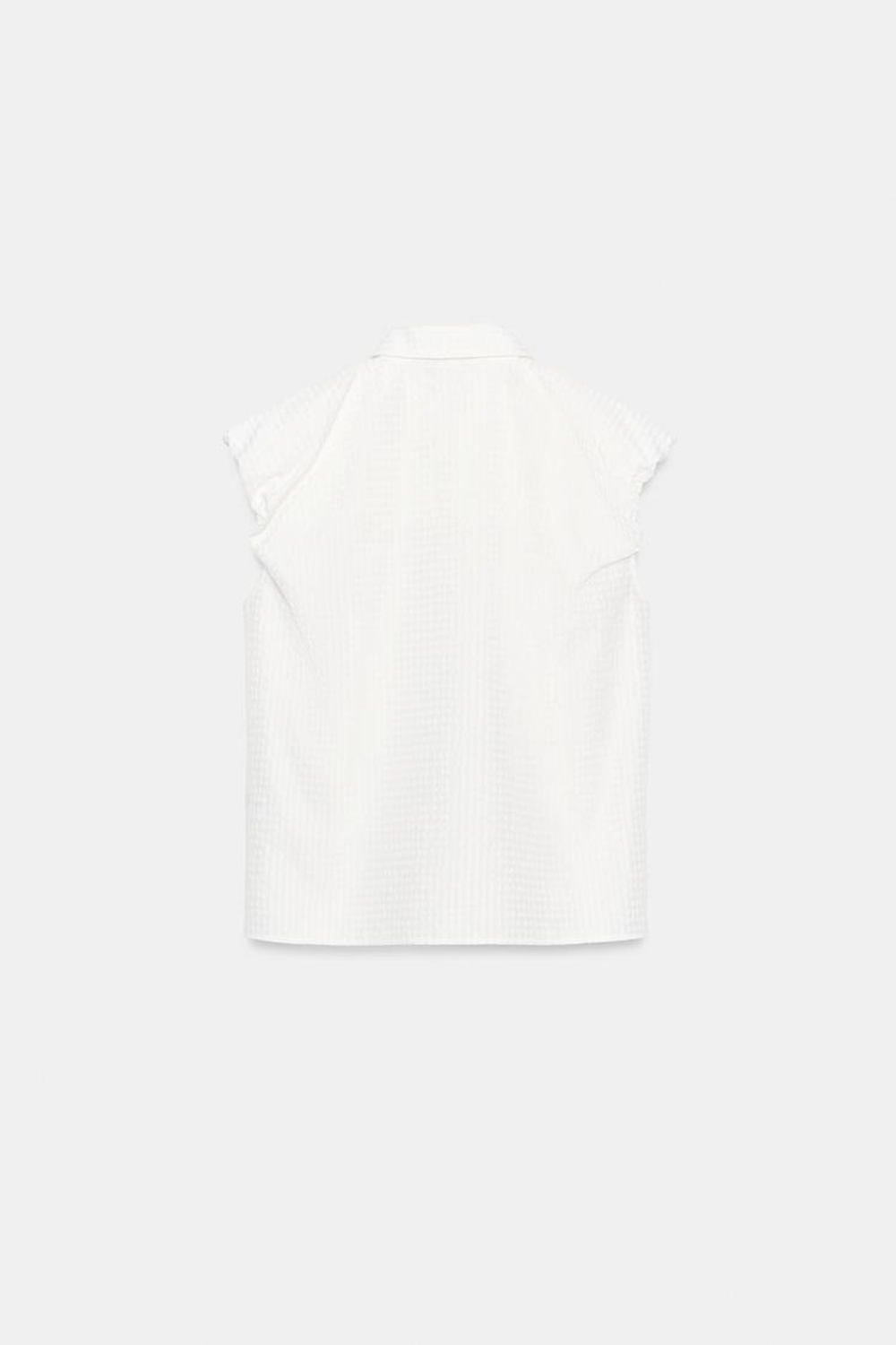 ZARA РУБАШКА С ОБЪЕМНЫМИ РУКАВАМИ, БЕЛЫЙ