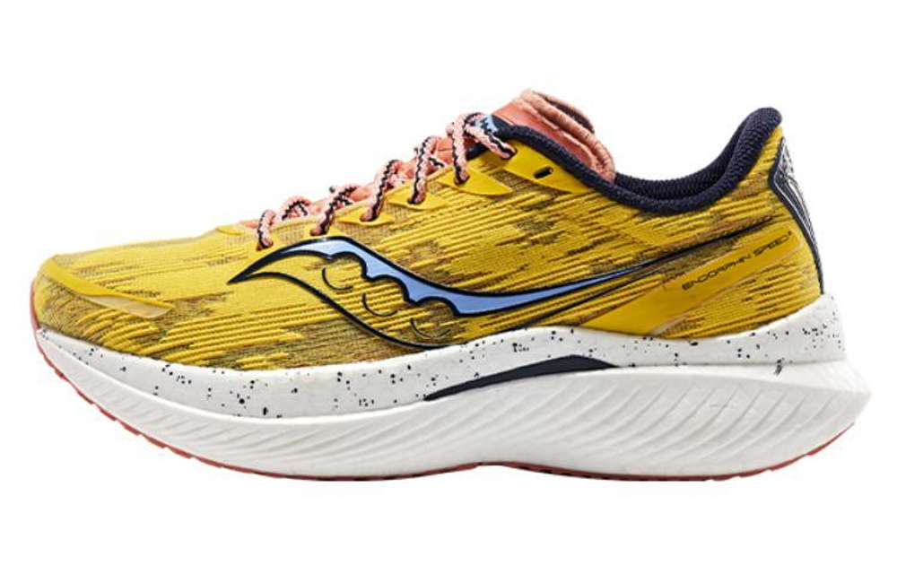 Saucony Endorphin Speed Coffee Speed 3 simple and comfortable synthetic leather shock absorption non-slip wear-resistant low-cut carbon plate training running shoes men's yellow