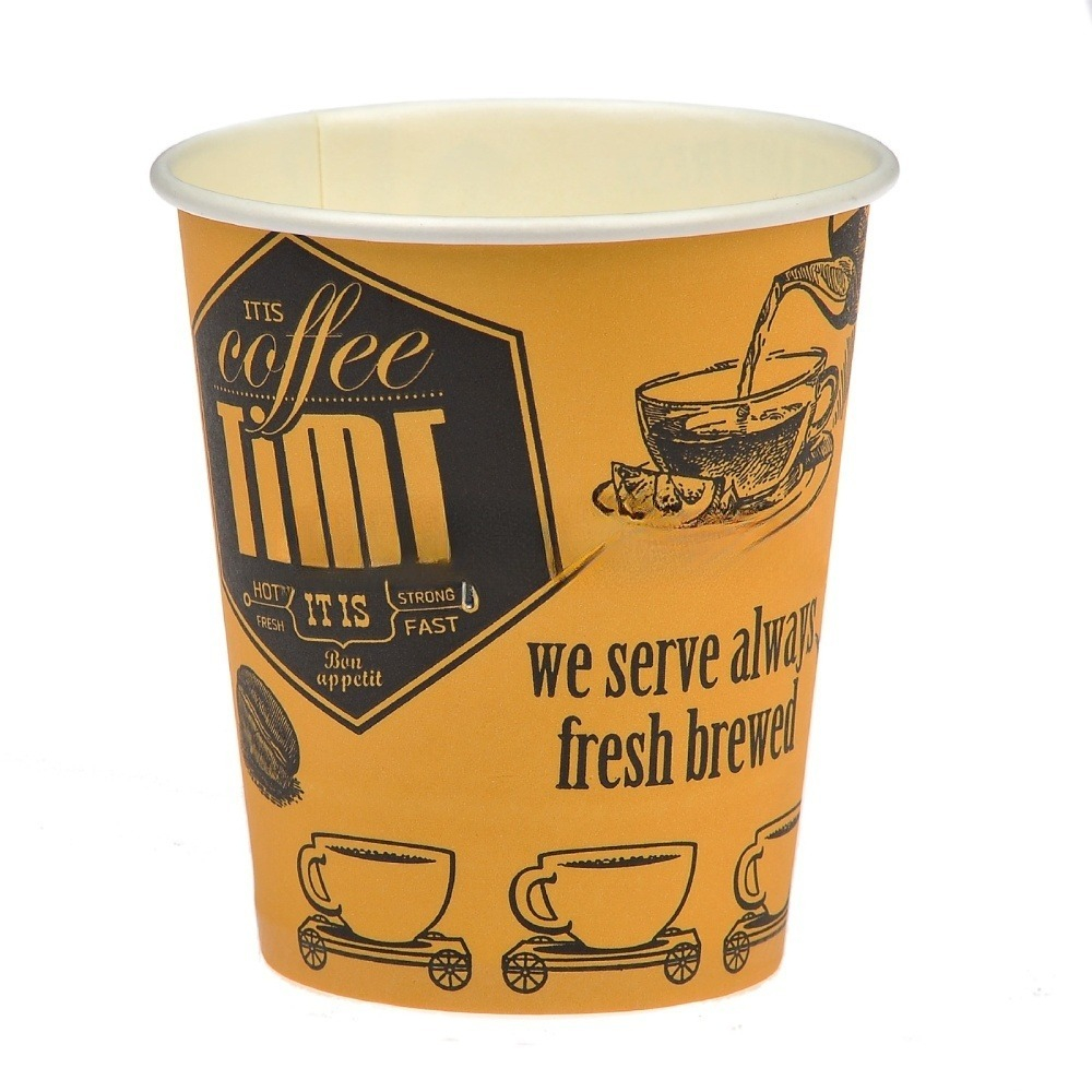 Стакан ГН 250 мл (d-80 мм) бумажный "Cafe time" (50/1000 шт.) ViRiDo
