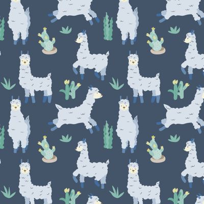 Милые ламы и кактусы