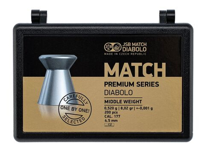 Пуля пневм. 4,5 JSB Exact Match Premium Middle 0,52г, 200шт/бан