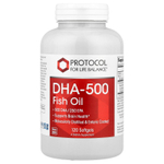 Protocol for Life Balance, DHA-500, рыбий жир, 120 мягких таблеток