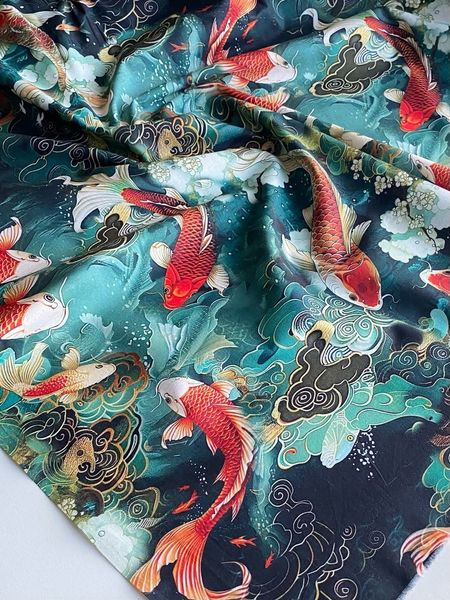 КАРПЫ КОИ, 100% хлопок, ширина 110 см 2