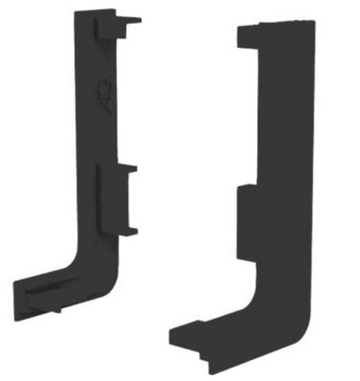 Заглушка контурная правая для горизонт. L-образного профиля Гола-Х /Gola-X, черный, AQ