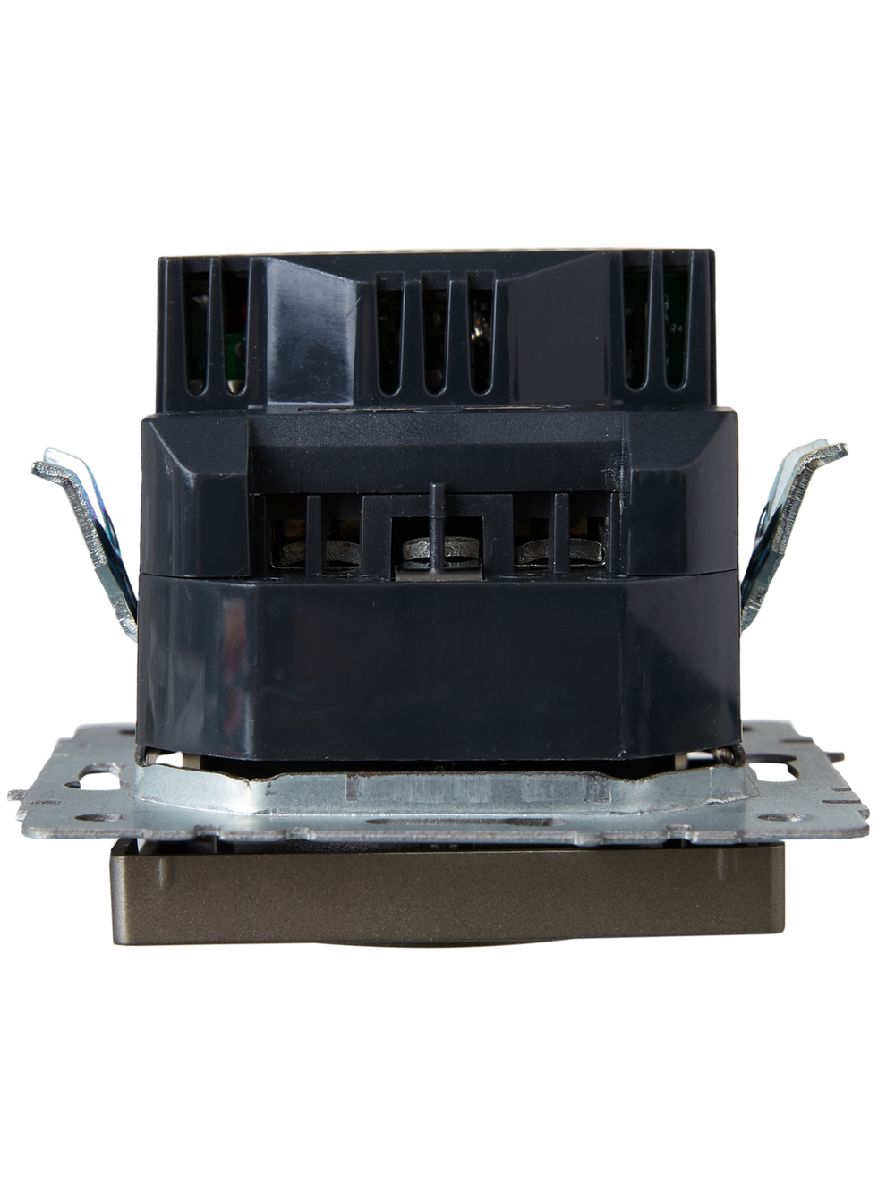 BRITE Розетка 1-местная с заземлением с защитными шторками 16А с USB A+A 5В 2,1А РЮш10-1-БрШ шампань IEK