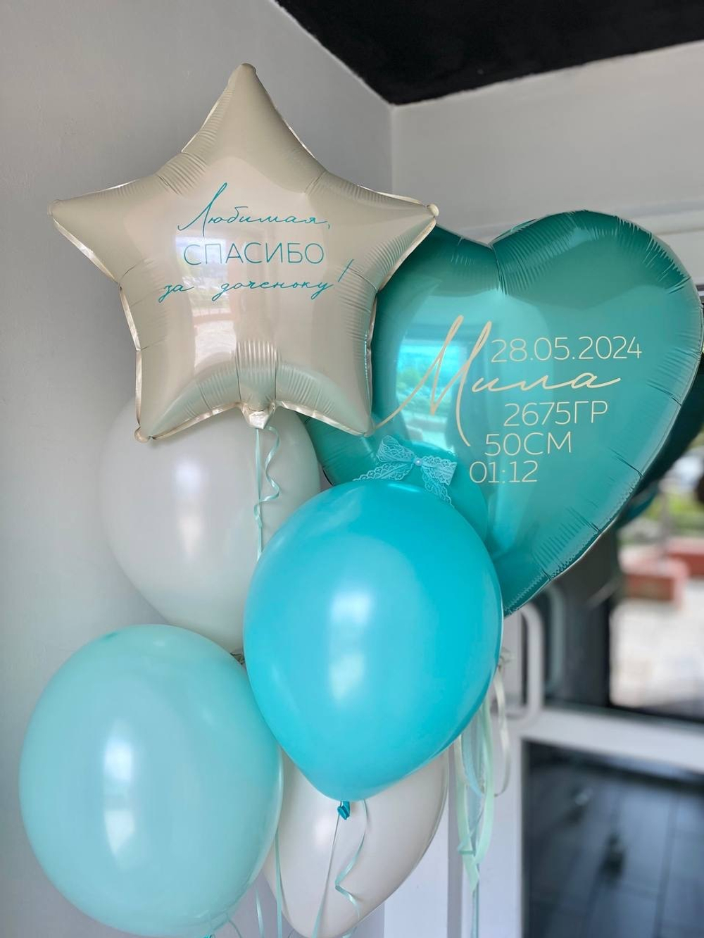 Воздушные шары на выписку девочки №763