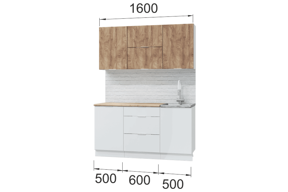 Кухонный гарнитур «Асти Вайт УНИ»