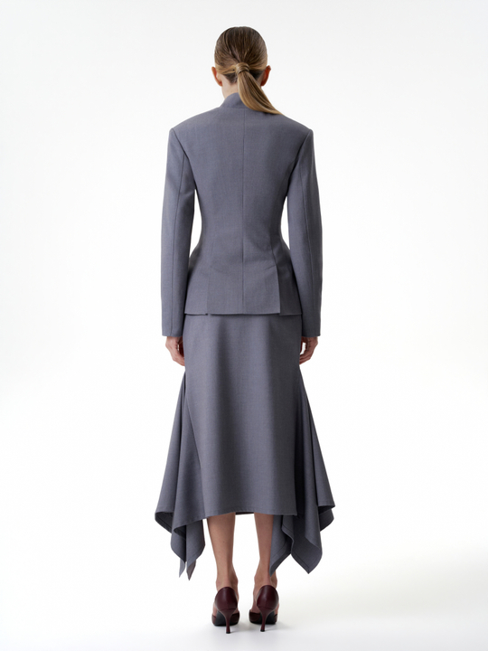 Жакет приталенный серый