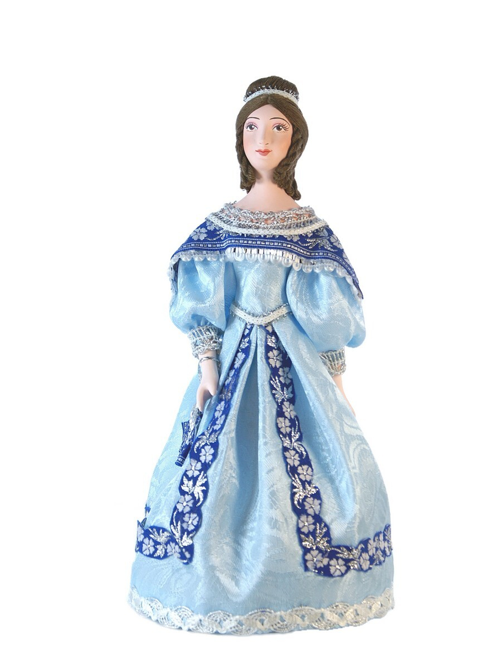 Кукла коллекционная Дама в бальном платье с веером 19 века