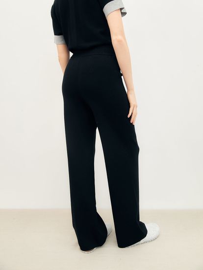 Женские брюки черного цвета из вискозы - фото 5