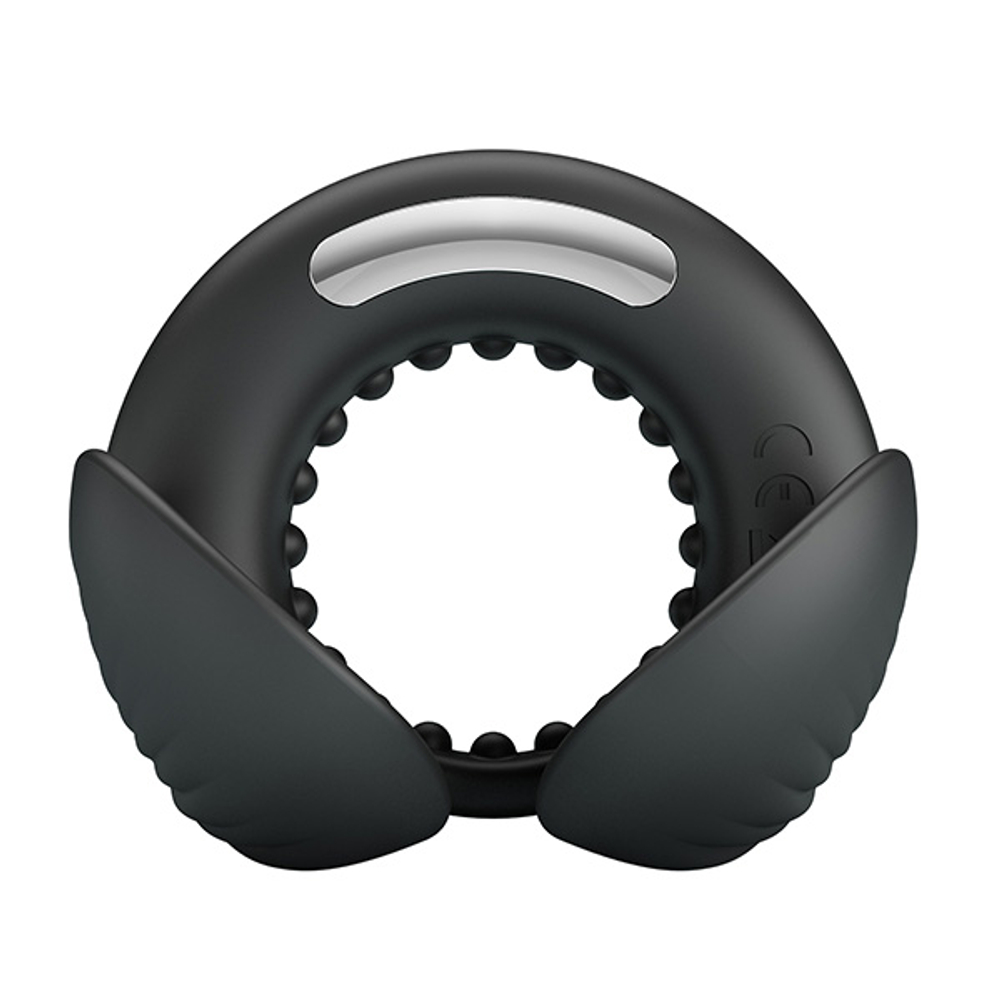 Черное эрекционное виброкольцо Pretty Love Quentin Vibrating Silicone Cock Ring BI-210312Z