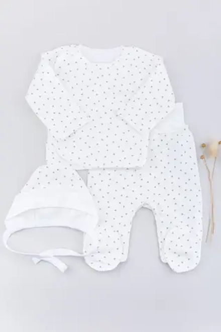 Комплект распашонка ползунки с начесом Biniboo молочный