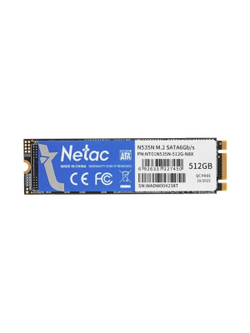 Netac 512GB M.2 2280 SATA3 N535N 3D NAND SSD, R/W up to 540/490MB/s [NT01N535N-512G-N8X]