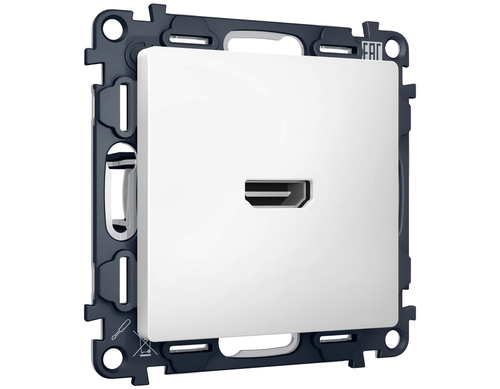 MA134010 Комплект механизма розетки HDMI 2.0 ALFA Белый матовый 40V/500mA 2.0GHz 5-18Gbit/s QUANT (AP1340, VM222)