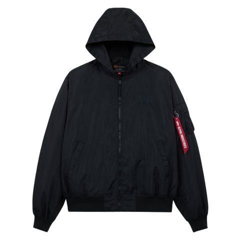 Бомбер Alpha Industries Logo L-2B Hooded Hunter Black (Черный)