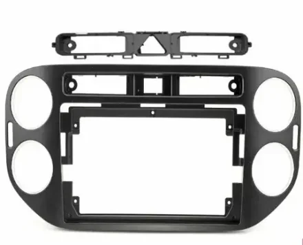 Комплект рамки с разъёмами 9"+can WV Tiguan 2007-2017 (любая аварийка) черная - Car-Smart 8008BU