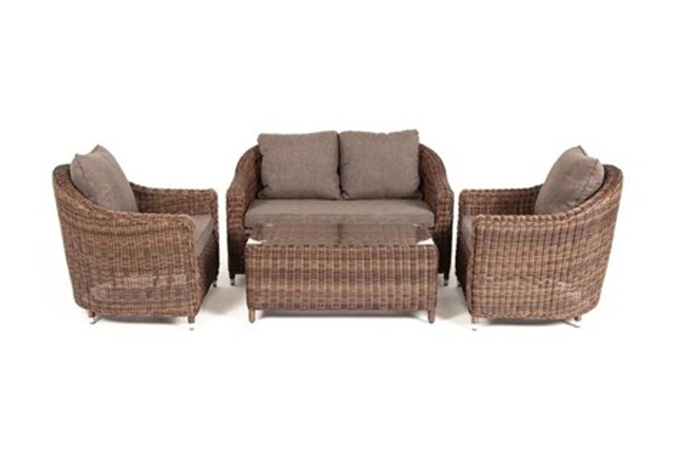 Набор садовой мебели Кон Панна коричневый Арт.: KPS2C2TJ-4-SET brown
