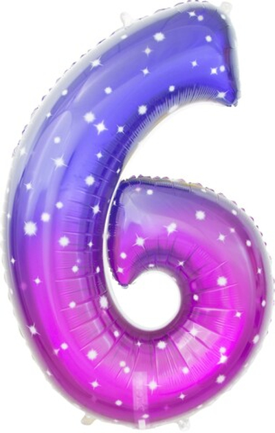 Цифра 6 "Сияющий Космос" (34''/86 см)