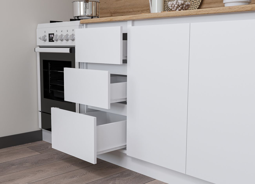 Кухонный гарнитур 2м модульный Белый,200х215 см Мори ДСВ Мебель