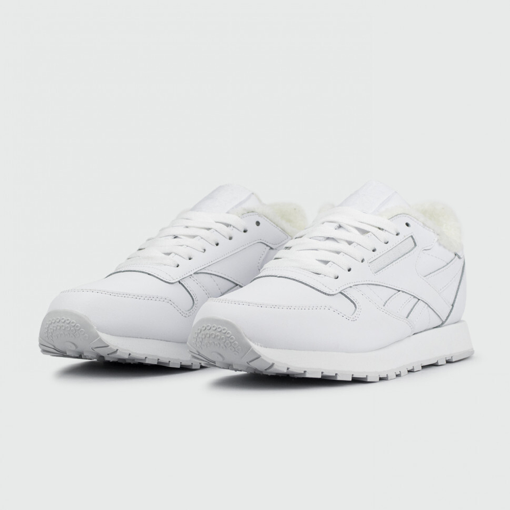 кроссовки Reebok Classic Leather Triple White Winter