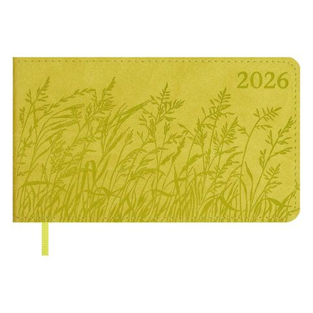 Планинг дат. 2026г 150*87мм 64л., кожзам., мягк.пер. "Виннер желтый" ляссе