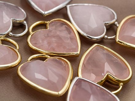 Подвеска "Сердце" 23,5мм, из розового кварца