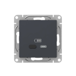 Механизм розетки USB-С, быстрая, графит Эпика EKF