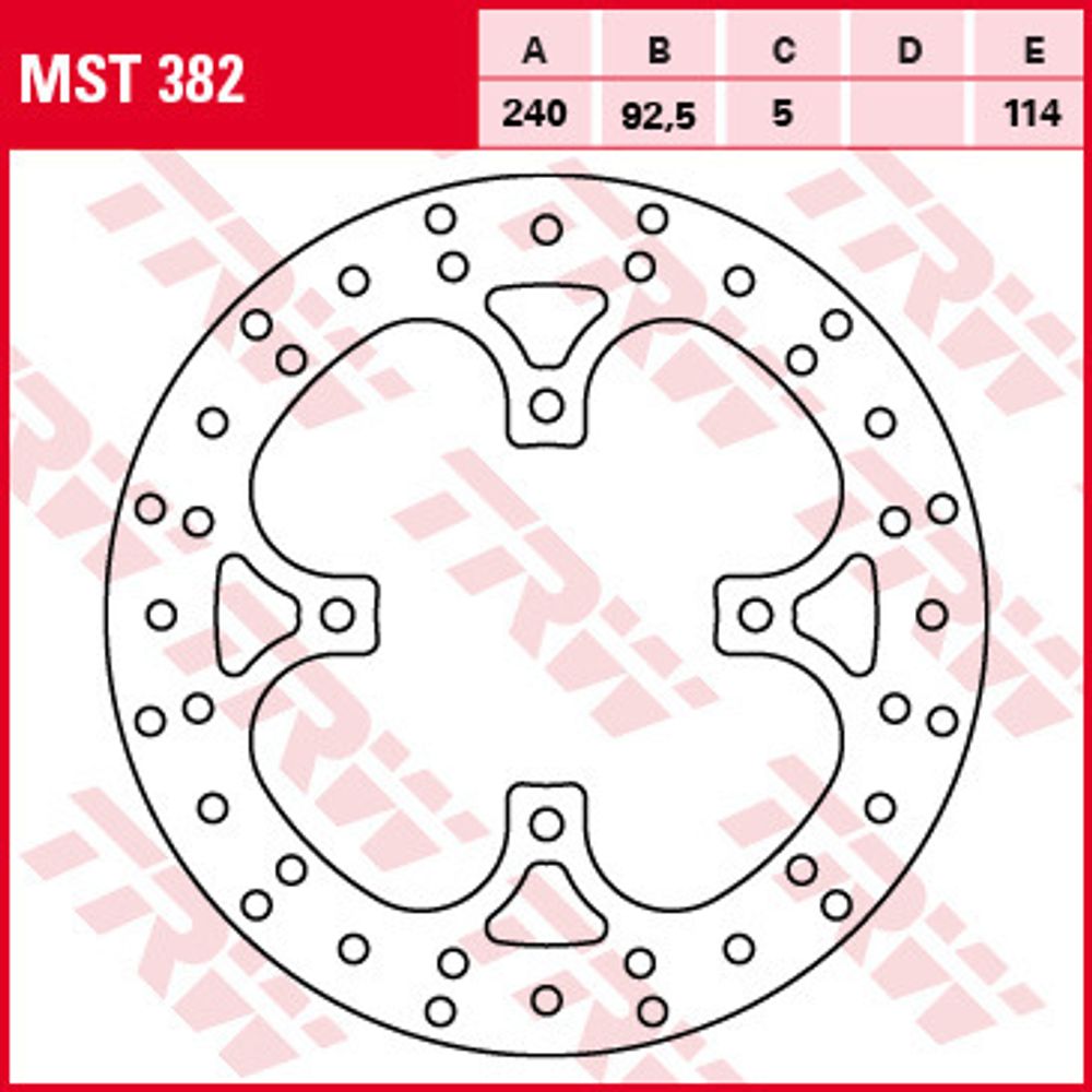 Диск тормозной TRW MST382