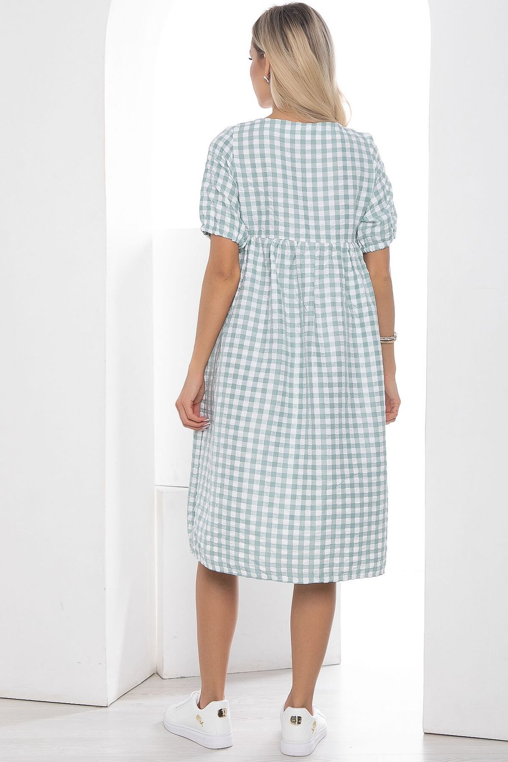 Платье Лето в клетку (мята) П10193 LT Collection