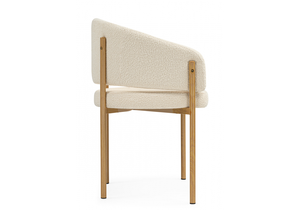 Стул на металлокаркасе Woodville Janin white, wooden metal