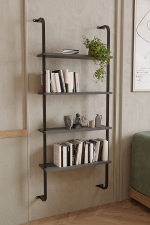 Настенная консоль с 4 полками - антрацит