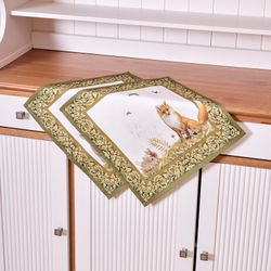 НАБОР САЛФЕТОК ИЗ 2-Х ШТ "ОХОТА" 40Х40СМ, ТВИЛ, 100% ХЛОПОК, ЛИСА