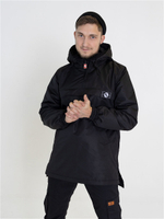 Анорак утепленный удлиненный мужской черный Город Горький