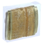 Гирлянда для дома ЛЕНТА ДЕКОРАТИВНАЯ «Снежинки» 2,0 м, 6 см (на батарейках), Золото (подсветка теплый белый)