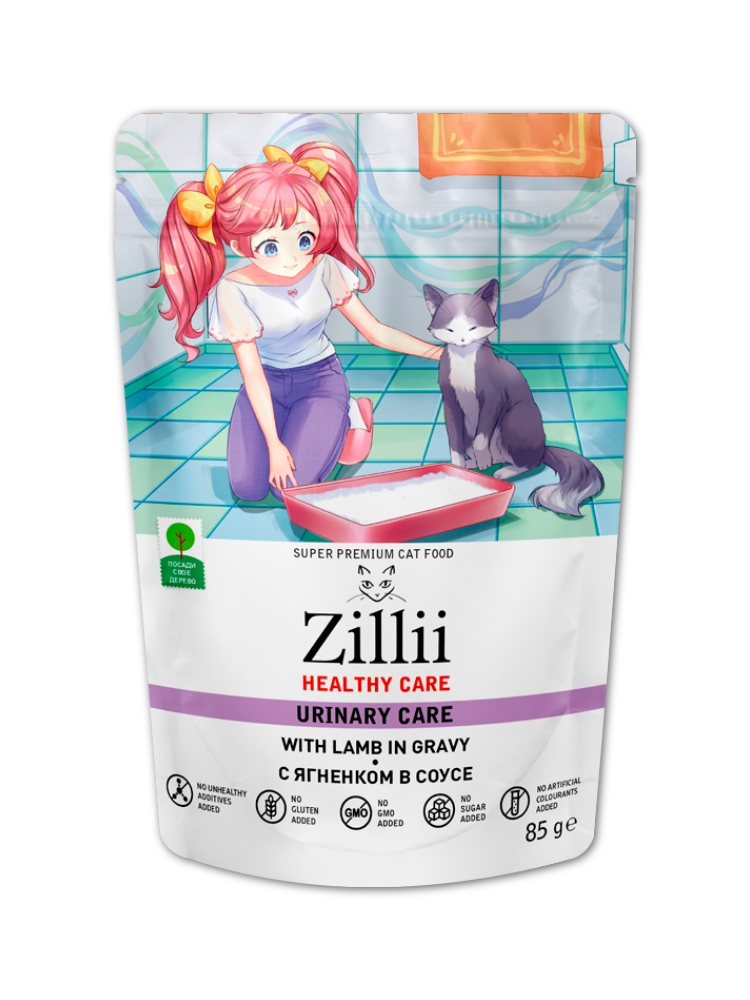 Zillii корм консервированный для кошек для PH контроль пауч