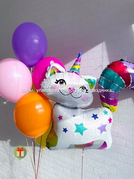 Кошечка с ярким фонтаном