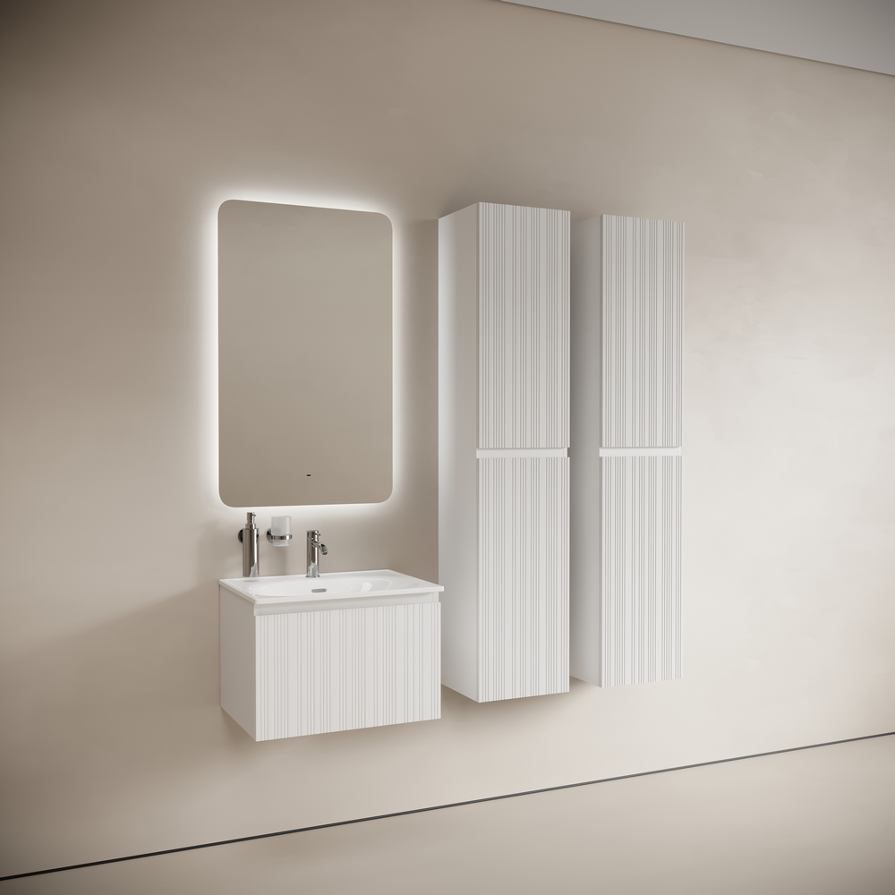 Тумба подвесная Sancos Code 590х453х400, c одним ящиком оснащенным доводчиками, цвет белый , арт. CD60W