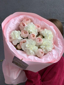 Букет цветов Клубничный йогурт