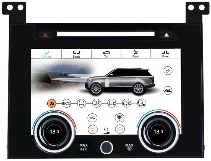 Сенсорная панель климата Range Rover 4 2012-2017 - Kuberg ZF-2003 LCD/ЖК экран 9" с отверстием под CD