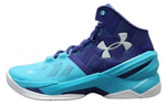 Under Armour Curry 2 Curry 2 Father to Son non-slip lightweight mid-top actual combat basketball shoes men's blue purple