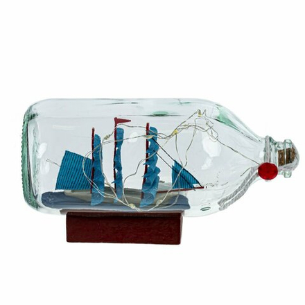 GAEM Изделие декоративное "Корабль в бутылке" (подсветка, 3xLR44), L18,5 W7,5 H9 см