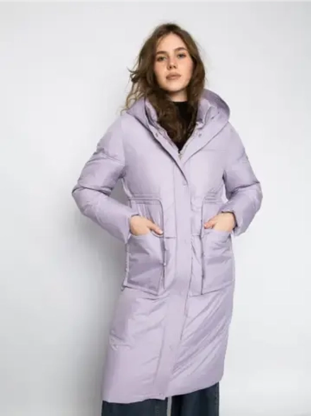 Куртка зимняя удлиненная с капюшоном