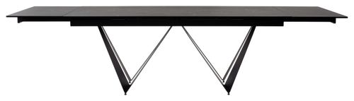 Стол RIETI 200 NERO KL-116 Черный мрамор матовый, итальянская керамика/ черный каркас