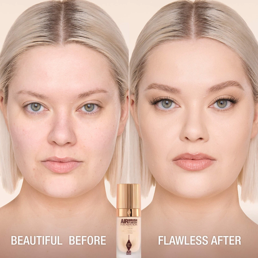 Тон Charlotte Tilbury Airbrush Flawless Foundation 2 Neutral с крыльями