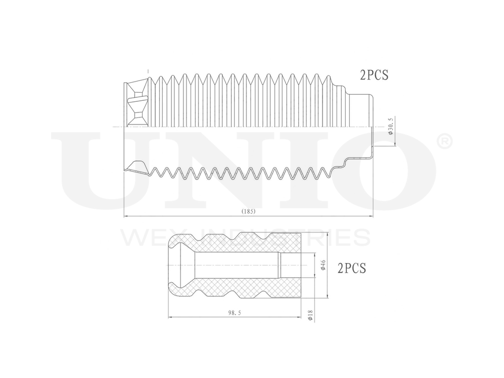 Комплект пыльник и отбойник UNIO DUC-50021